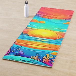 Lebhaftes Unterwasser-Sonnenuntergang Yogamatte