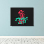 Lebhaftes, urbanes, trendiges Grafikdesign Ewige L Leinwanddruck (Insitu (Holzboden))