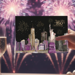 Lebhaftes US-amerikanisches Halbzeitpink Lila NYC Einladung