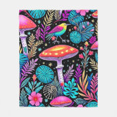 Lebhaftes, verzaubertes Forest Mushroom Artwork Fleecedecke (Vorderseite)