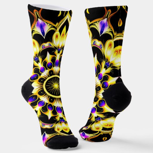 Lebhaftes Verziertes Mandala Design Socken (Gewinkelt)