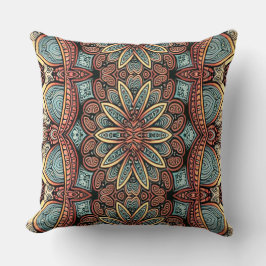 Lebhaftes, vielfarbiges klassisches Stoffmuster Kissen