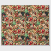Lebhaftes Viktorianisches Weihnachtsgebäck Geschenkpapier (Flach)