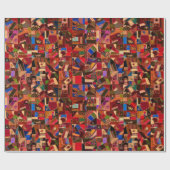 Lebhaftes Vintages Crazy Quilt Geschenkpapier (Flach)
