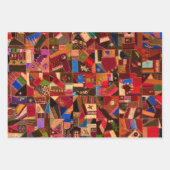 Lebhaftes Vintages Crazy Quilt Geschenkpapier Set (Vorderseite)