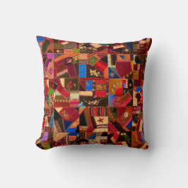 Lebhaftes Vintages Crazy Quilt Kissen