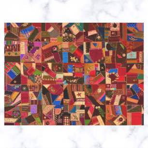 Lebhaftes Vintages Crazy Quilt Seidenpapier