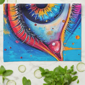 Lebhaftes visuelles Design Geschirrtuch (Gefaltet)