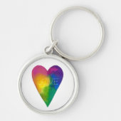 Lebhaftes Wasserfarbenherz "Liebe" Schlüsselanhänger (Vorne)