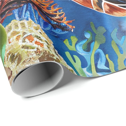 Lebhaftes Wasserfarbenschildkrötendekor Geschenkpapier (Rolleneckpunkt)