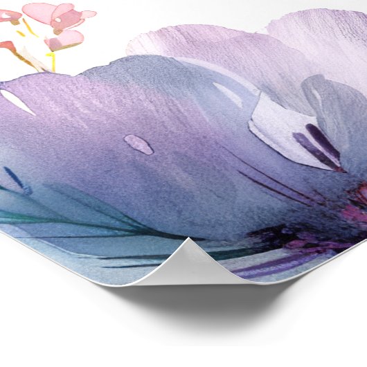 Lebhaftes Wasserfarbzeichen Begrüßungszeichen Poster (Ecke)