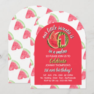 Lebhaftes Wassermelon, eins in einem Melon, 1. Geb Einladung