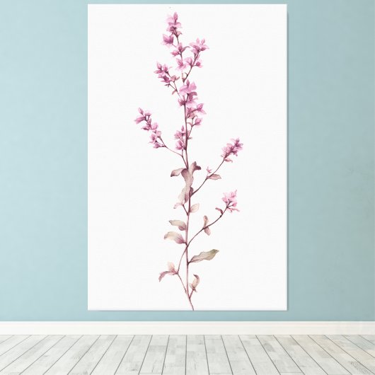 Lebhaftes Watercolor Thyme Sprig Masterpiece Leinwanddruck (Insitu (Holzboden))