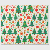 Lebhaftes Weihnachtsmuster Geschenkpapier (Flach)