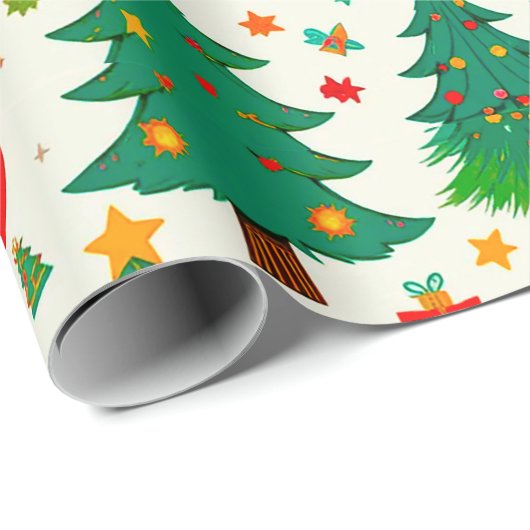 Lebhaftes Weihnachtsmuster Geschenkpapier (Rolleneckpunkt)