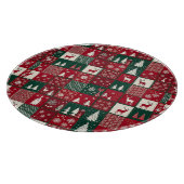 Lebhaftes Weihnachtsmuster Schneidebrett (Ecke)
