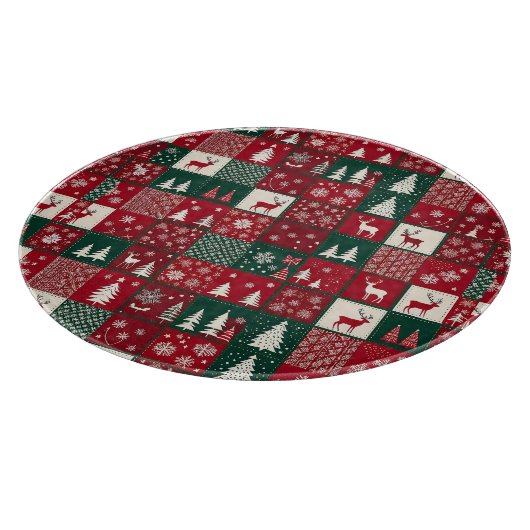 Lebhaftes Weihnachtsmuster Schneidebrett (Ecke)