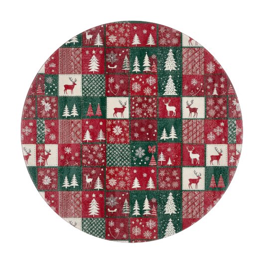 Lebhaftes Weihnachtsmuster Schneidebrett (Vorderseite)