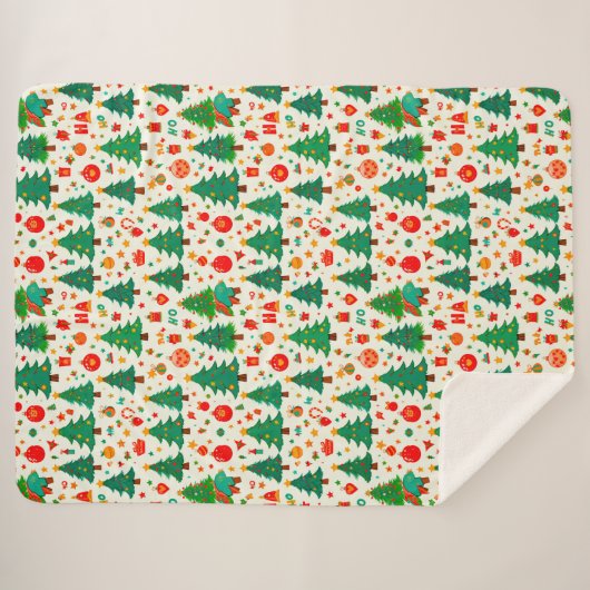 Lebhaftes Weihnachtsmuster Sherpadecke (Vorderseite (Horizontal))