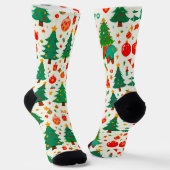 Lebhaftes Weihnachtsmuster Socken (Gewinkelt)