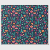 Lebhaftes Weihnachtspapier Geschenkpapier (Flach)