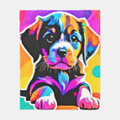 Lebhaftes Welpenwerk Fleecedecke (Vorderseite)