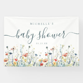 Lebhaftes Wildblume Baby Shower Banner