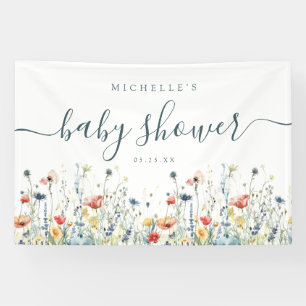 Lebhaftes Wildblume Baby Shower Banner