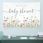 Lebhaftes Wildblume Baby Shower Banner (Messe)