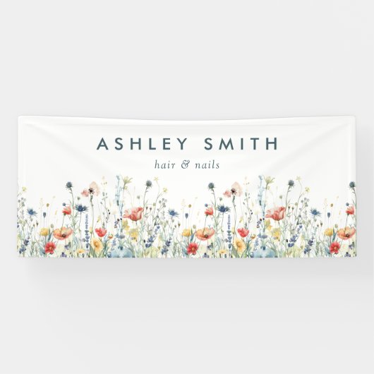 Lebhaftes Wildblume-Business Banner (Horizontal)