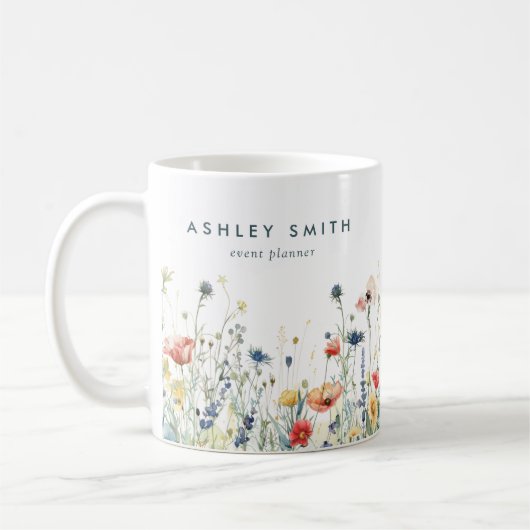 Lebhaftes Wildblume-Business Kaffeetasse (Links)
