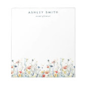 Lebhaftes Wildblume-Business Notizblock (Vorderseite)