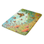 Lebhaftes Wildblume Butterfly Joy Design Badematte (Schrägansicht)