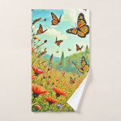 Lebhaftes Wildblume Butterfly Joy Design Badhandtuch Set (Handtuch)