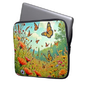Lebhaftes Wildblume Butterfly Joy Design Laptopschutzhülle (Vorderseite Links)