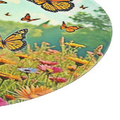Lebhaftes Wildblume Butterfly Joy Design Schneidebrett (Ecke)
