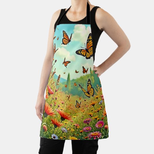 Lebhaftes Wildblume Butterfly Joy Design Schürze (InSitu)