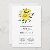 Lebhaftes Yellow Bouquet Hochzeit Probe Dinner Einladung (Vorderseite)