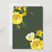 Lebhaftes Yellow Bouquet Hochzeit Probe Dinner Einladung (Rückseite)