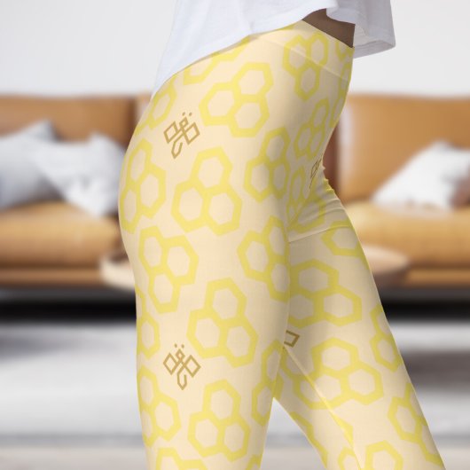 Lebhaftes Yellow Honey Zuhause-Muster Leggings