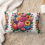 Lebhaftes Zinnias- und Cosmos-Blumendesign Lendenkissen (Decke)