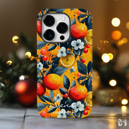 Lebhaftes Zitrus und Berry-Muster für einen frisch Case-Mate iPhone 14 Pro Hülle