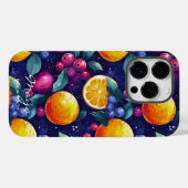 Lebhaftes Zitrusfrüchtedesign und kühne dunkle Frü Case-Mate iPhone Hülle (Rückseite (Horizontal))