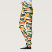 Lebhaftes Zitrusfrüchtemuster mit grünen Blätter ( Leggings (Links)
