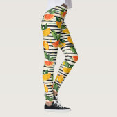 Lebhaftes Zitrusfrüchtemuster mit grünen Blätter ( Leggings (Rechts)