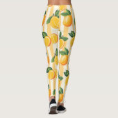 Lebhaftes Zitrusfrüchtemuster mit grünen Blätter ( Leggings (Rückseite)