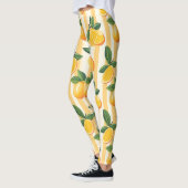 Lebhaftes Zitrusfrüchtemuster mit grünen Blätter ( Leggings (Links)