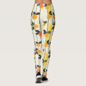 Lebhaftes Zitrusfrüchtemuster mit grünen Blätter ( Leggings (Rückseite)