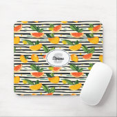 Lebhaftes Zitrusfrüchtemuster mit grünen Blätter ( Mousepad (Mit Mouse)
