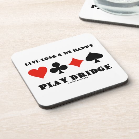 Lebhaftlanges u. ist glückliche Spiel-Brücke (vier Getränkeuntersetzer (Linke Seite)